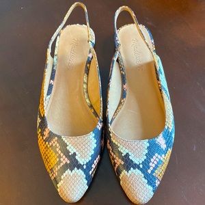 Madewell women’s 6 pink snake slingbacks